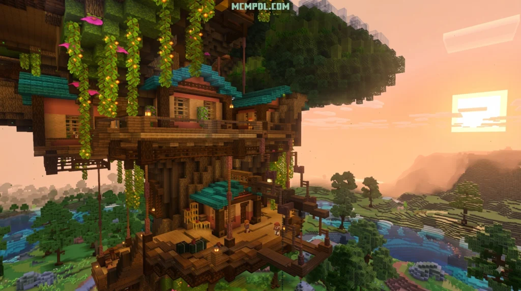 Advanced Tree House Village for Minecraft PE/Bedrock