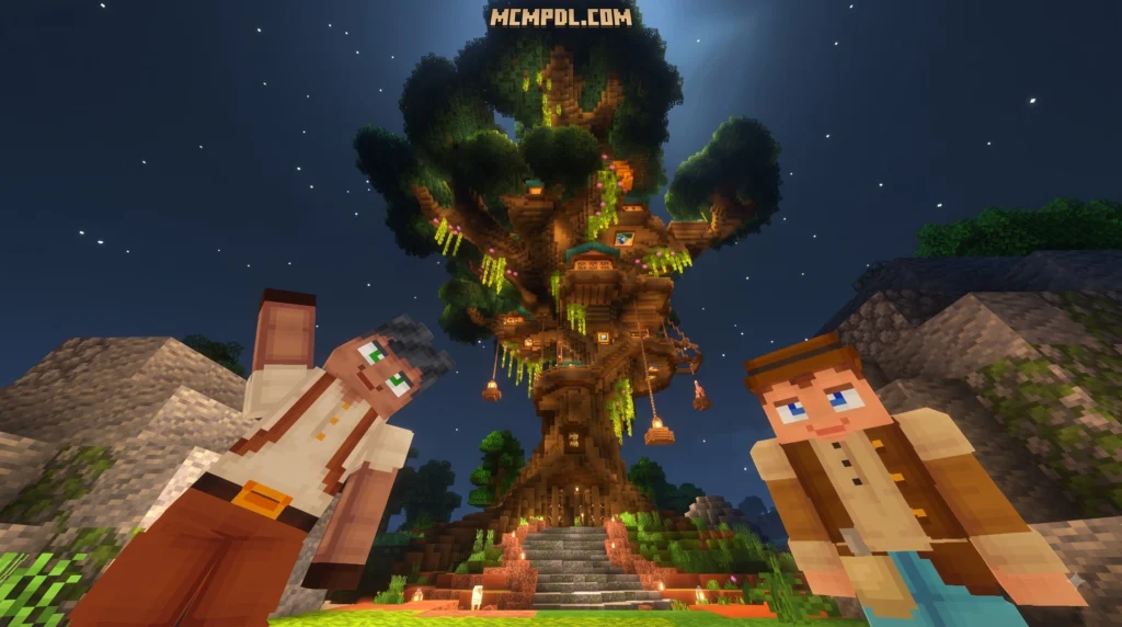 Advanced Tree House Village for Minecraft PE/Bedrock