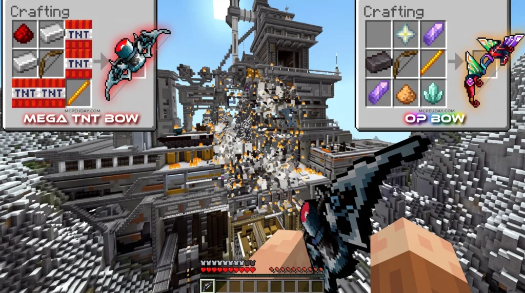 Overpowered Bows Addon for Minecraft PE/Bedrock