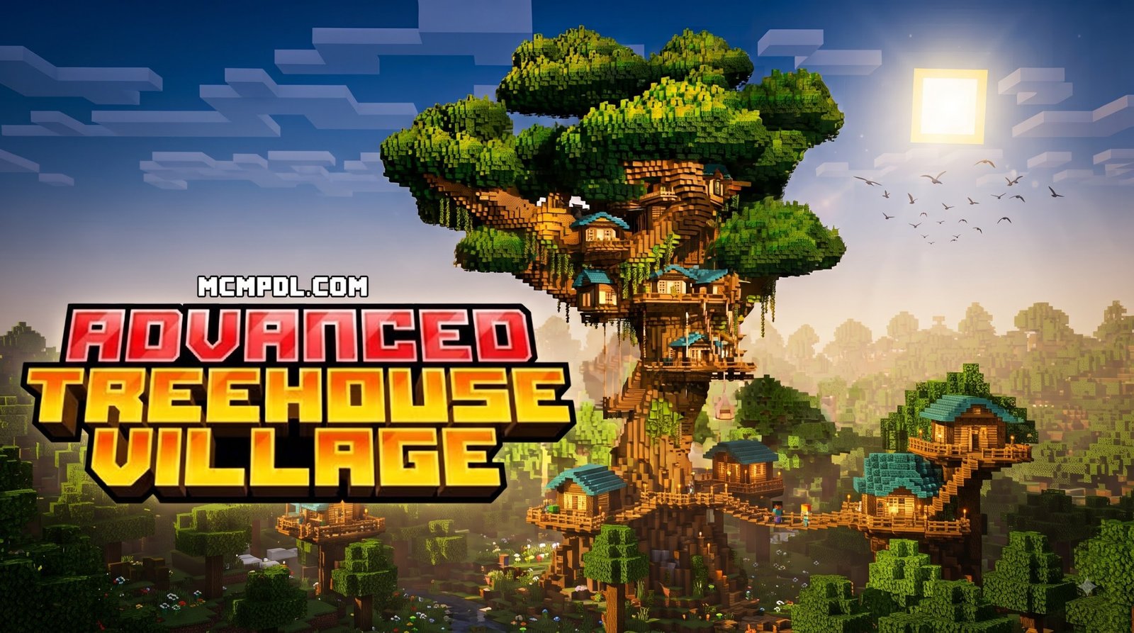Advanced Tree House Village for Minecraft PE/Bedrock
