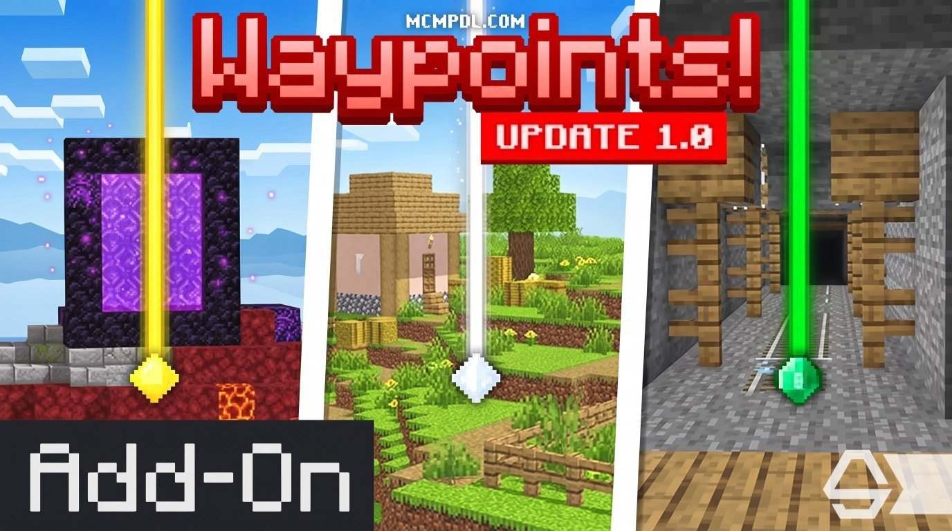 Waypoints Addon for Minecraft PE/Bedrock