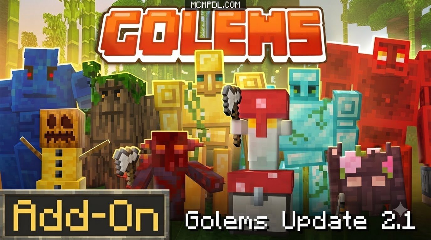 Golems 2.1 Add-On for Minecraft PE/Bedrock - Download