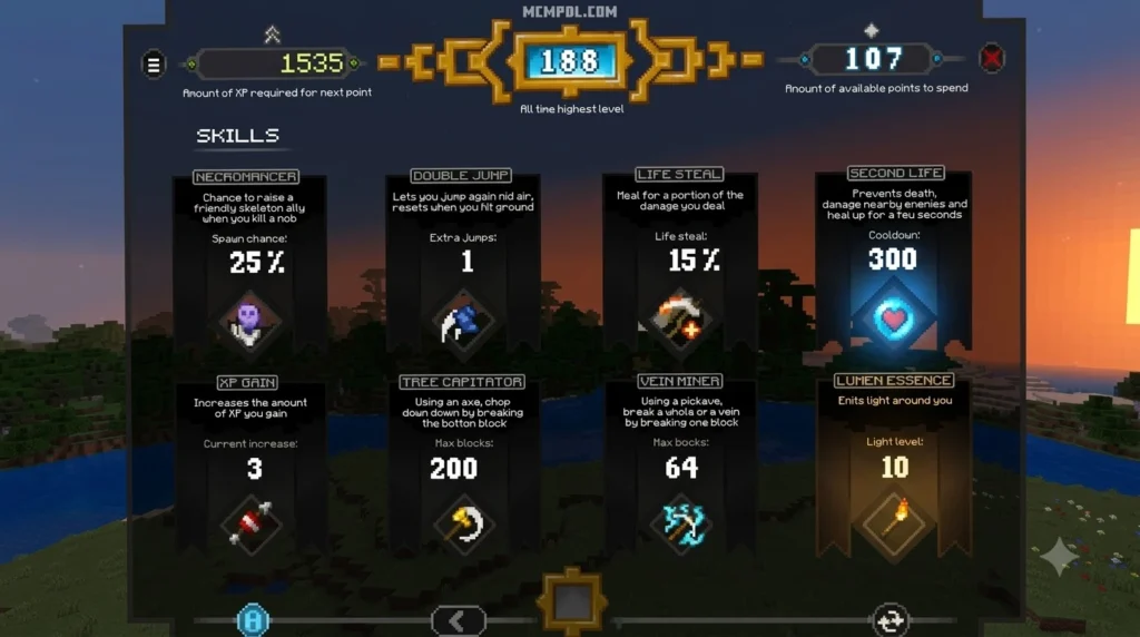 Levels Matter - Stats + Skills Addon for Minecraft PE/Bedrock