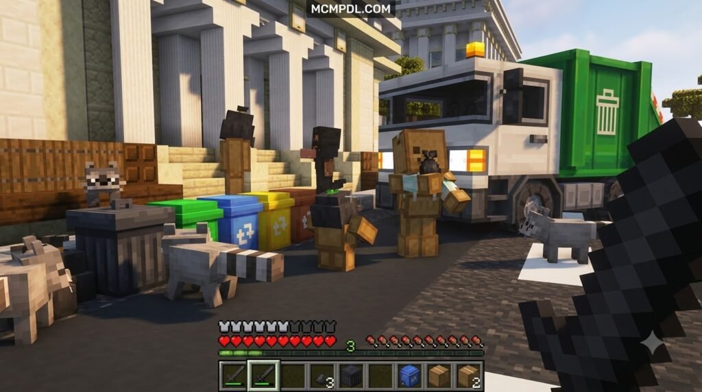 Trash and Recycling Addon for Minecraft PE/Bedrock