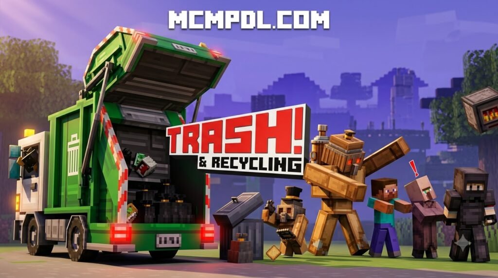 Trash and Recycling Addon for Minecraft PE/Bedrock