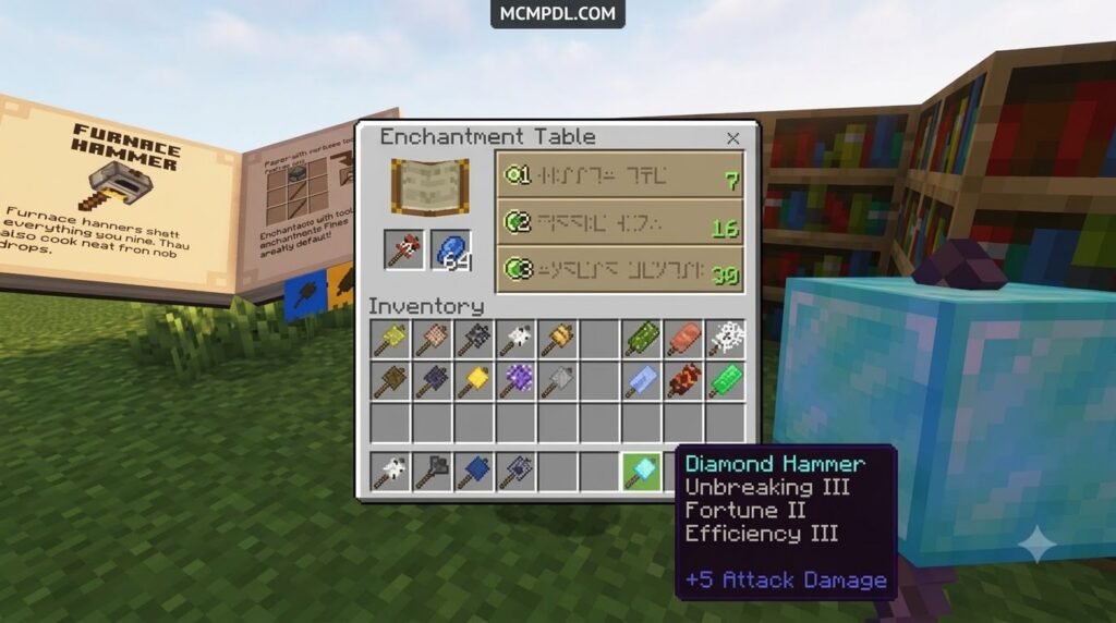Block Hammers Addon for Minecraft PE/Bedrock