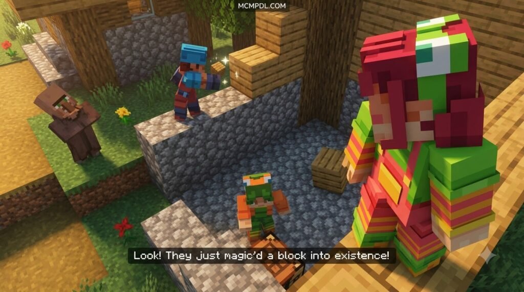 Villager News Addon for Minecraft PE/Bedrock. Discover 2,000+ voiced reactions, lip-sync villagers, gossip, special NPCs, and more