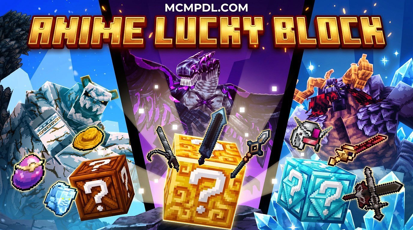 Anime Lucky Block Map for Minecraft PE/Bedrock