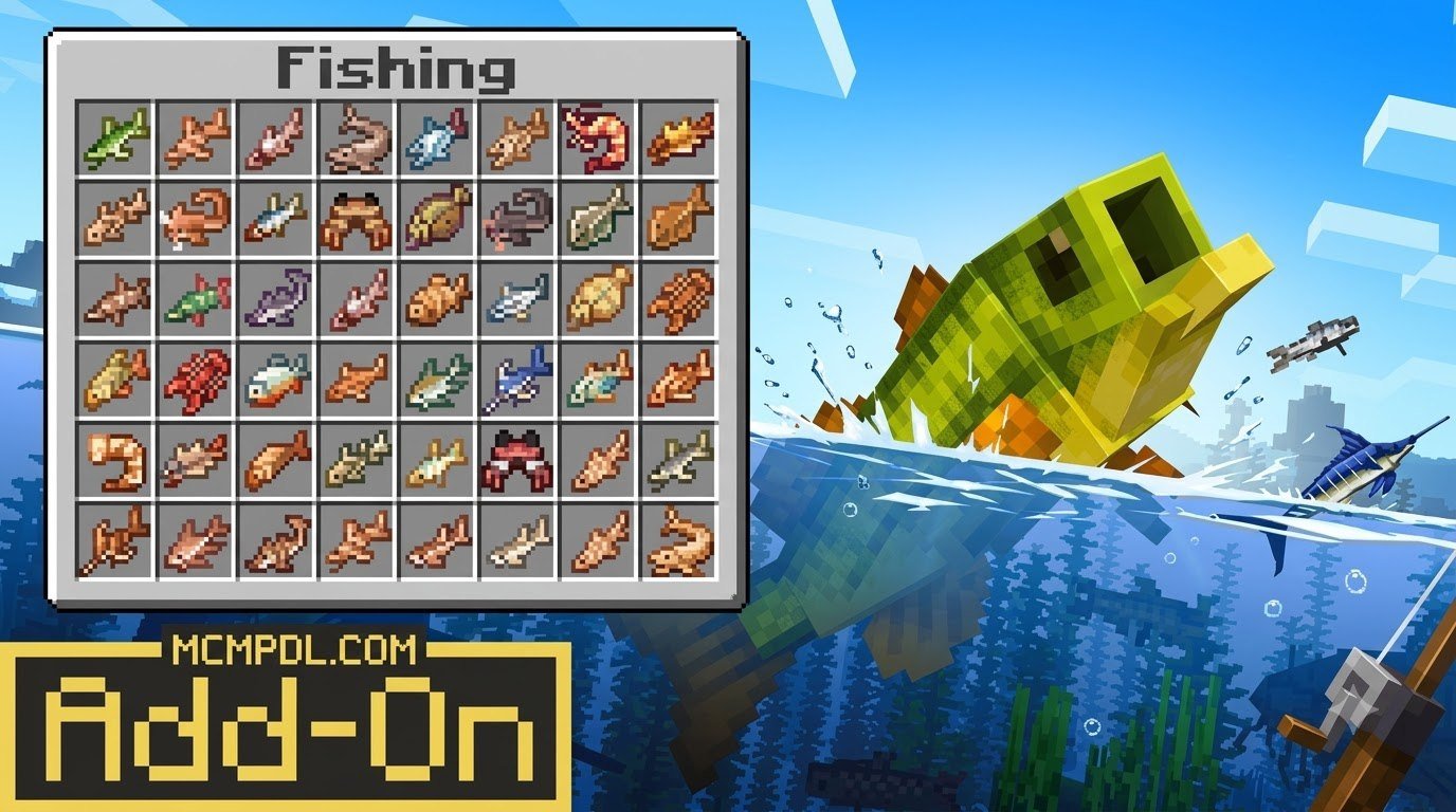 Fishing Addon for Minecraft PE/Bedrock