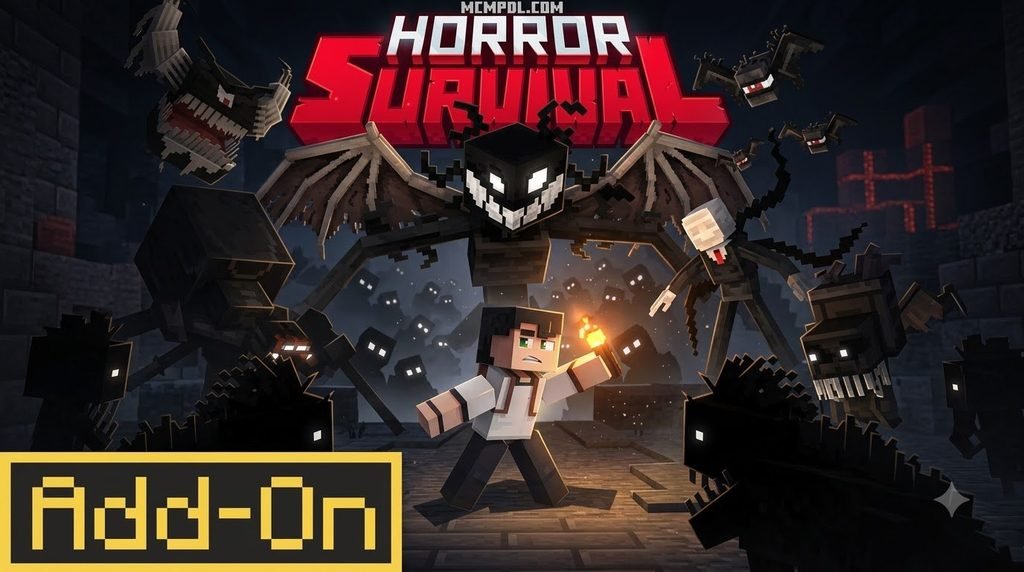 HORROR SURVIVAL Addon for Minecraft PE/Bedrock