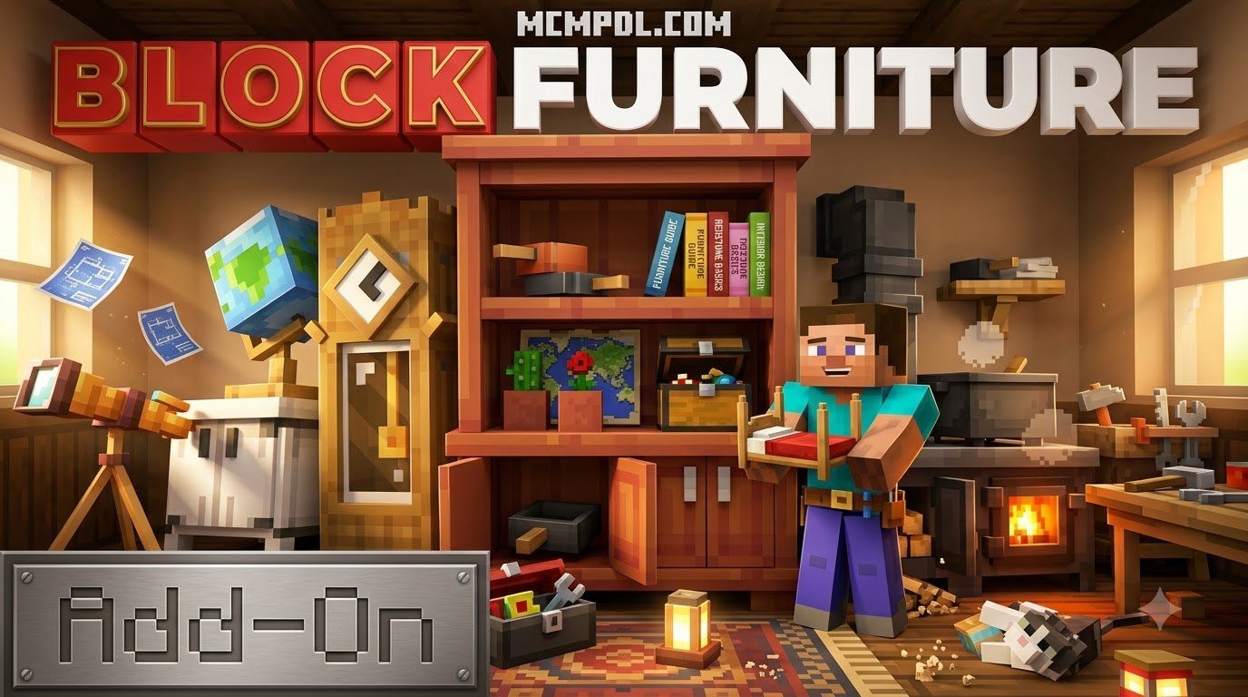 BLOCK FURNITURE ADDON for Minecraft PE/Bedrock