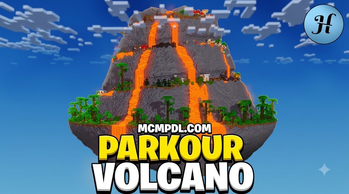 Parkour Volcano Map for Minecraft PE/Bedrock