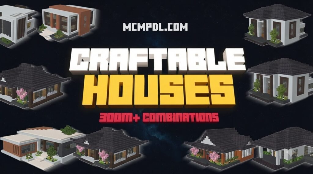 Craftable Houses Addon for Minecraft PE/Bedrock