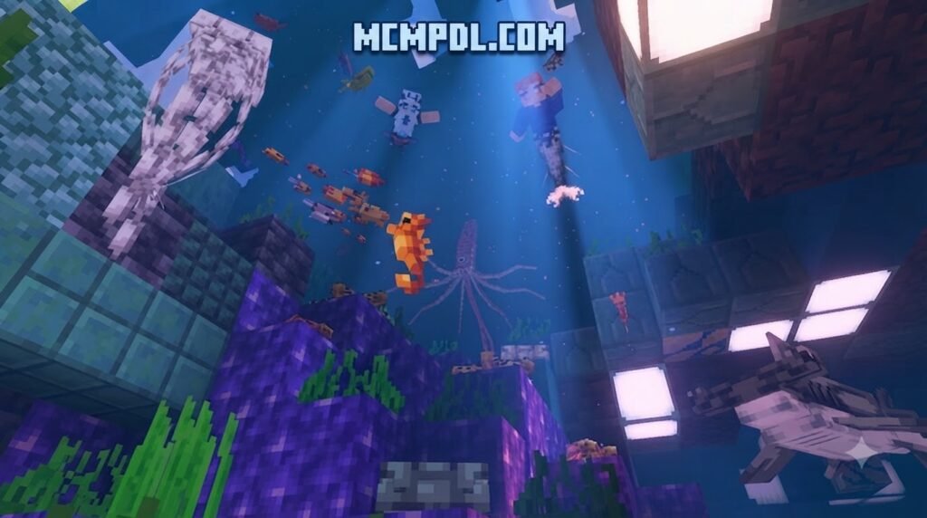 Mermaids World mod in Minecraft PE/Bedrock