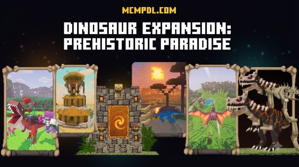 Dinosaur Dimension 2.0 Addon for Minecraft PE/Bedrock