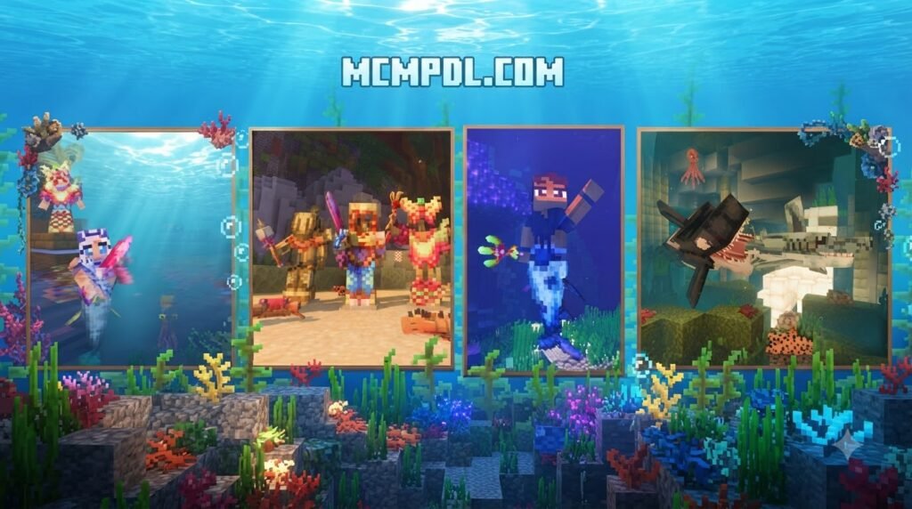Mermaids World mod in Minecraft PE/Bedrock