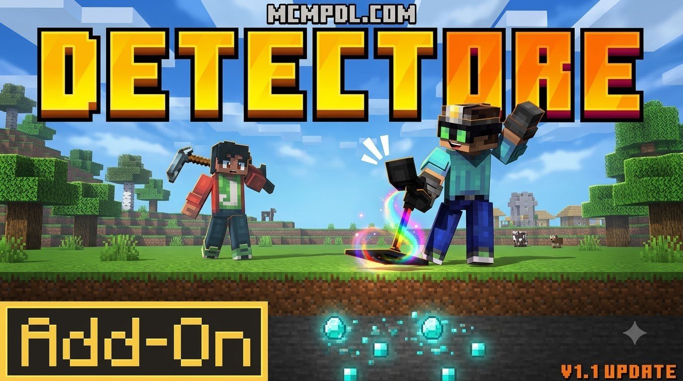 DetectOre Addon for Minecraft PE/Bedrock