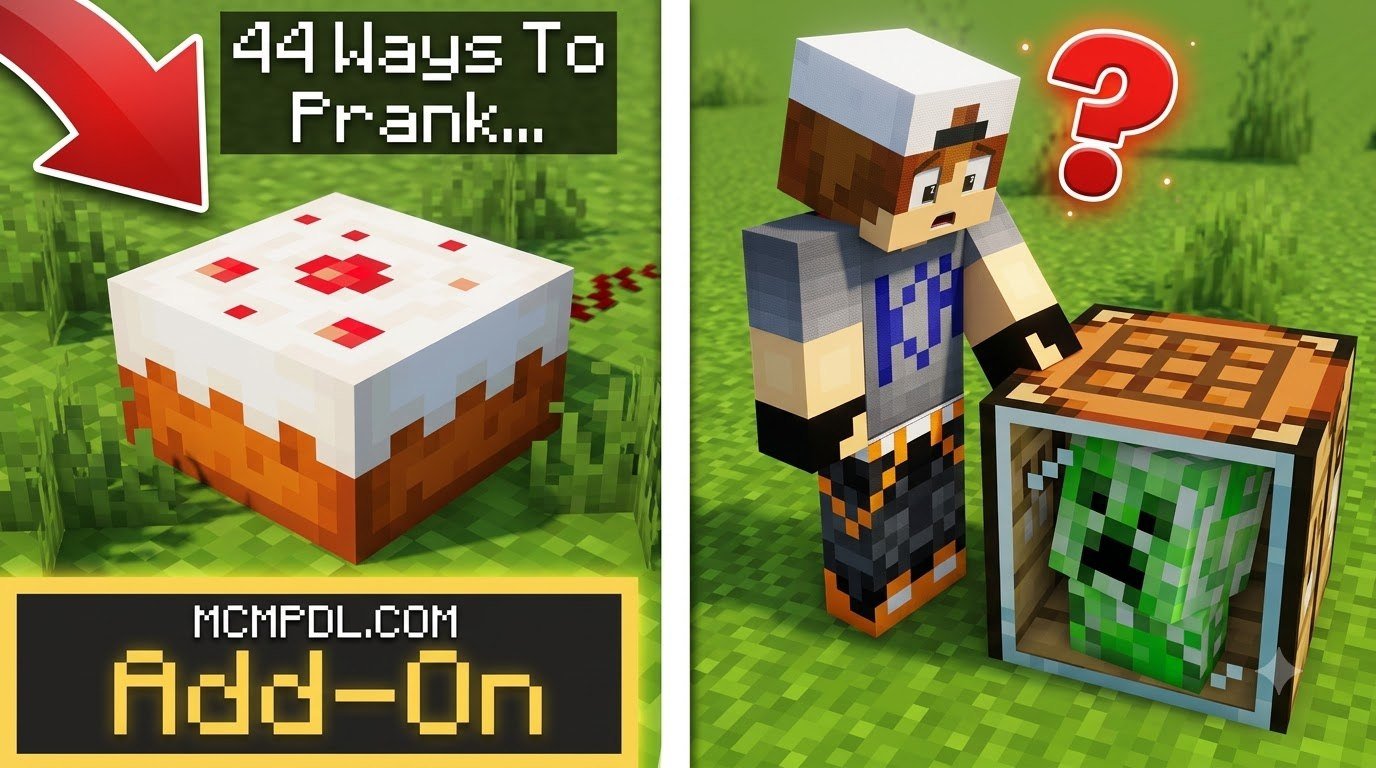 44 Ways To Prank Addon for Minecraft PE/Bedrock
