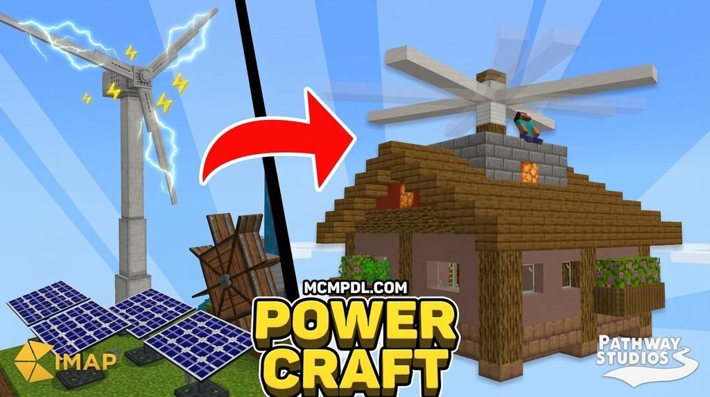 PowerCraft Map for Minecraft PE/Bedrock
