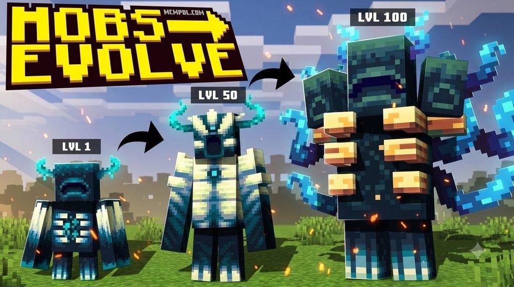 Mobs Evolve Map for Minecraft PE/Bedrock