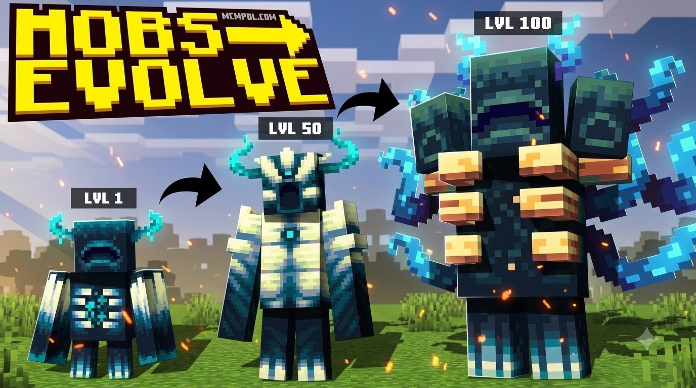 Mobs Evolve Map for Minecraft PE/Bedrock