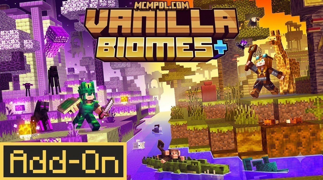 Vanilla Biomes+ Addon for Minecraft PE/Bedrock